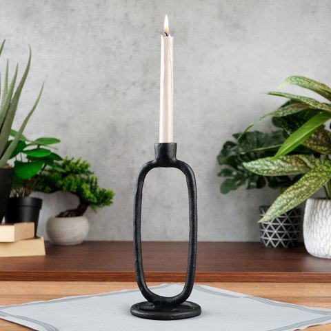 Grupa Orion Sp. z o.o. Świecznik Dekoracyjny Ozdobny Aluminiowy Czarny ORION 24 cm