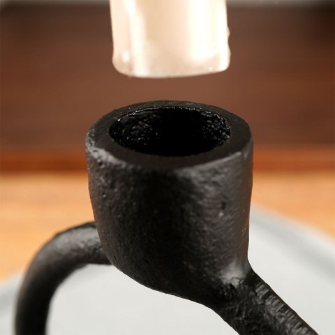 Grupa Orion Sp. z o.o. Świecznik Dekoracyjny Ozdobny Aluminiowy Czarny ORION 24 cm