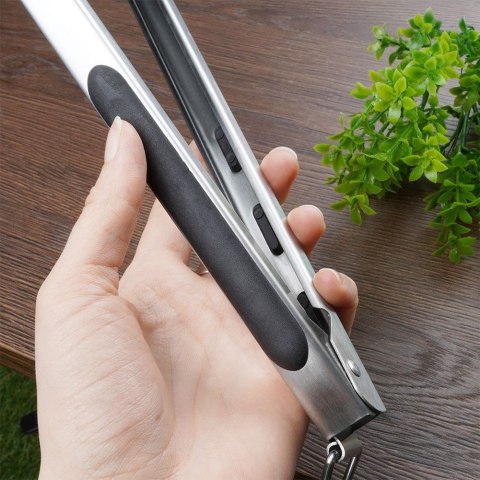 Grupa Orion Sp. z o.o. Szczypce Grillowe Stalowe Długie Antypoślizgowy Uchwyt 39 cm BBQ