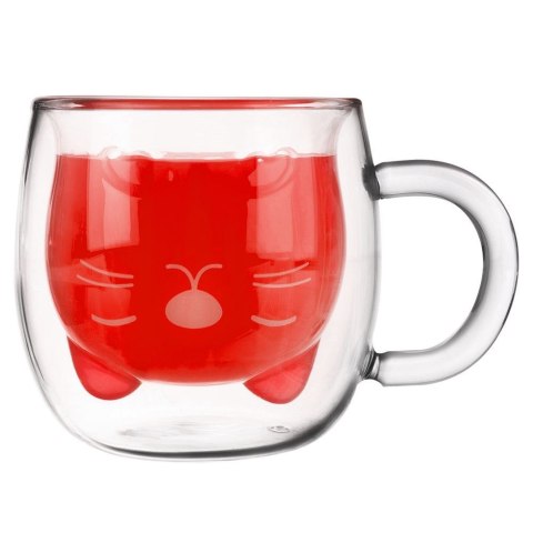 Grupa Orion Sp. z o.o. Szklanka Termiczna z Podwójną Ścianką do Kawy Kotek ORION 270 ml