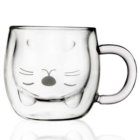 Grupa Orion Sp. z o.o. Szklanka Termiczna z Podwójną Ścianką do Kawy Kotek ORION 270 ml