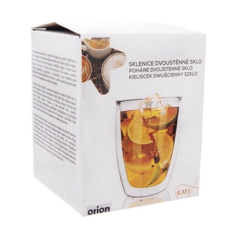 Grupa Orion Sp. z o.o. Szklanka Termiczna Latte Szklana 330 ml ORION Podwójna Ścianka 8 x 8 cm