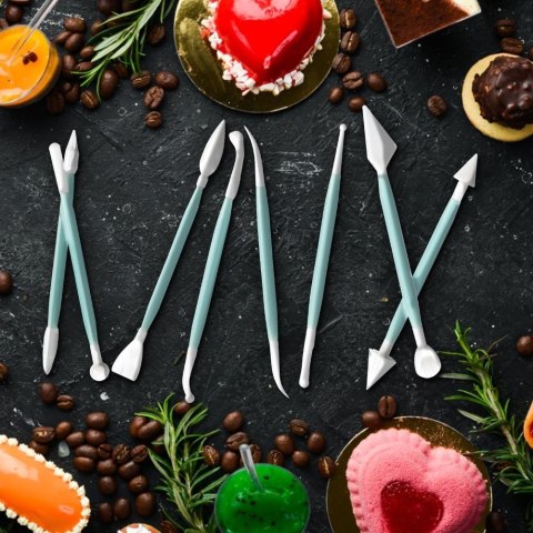 Grupa Orion Sp. z o.o. Szpatułki do Dekoracji Tortów Zestaw 8 el. VILDE do Mas Cukierniczych