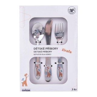 Grupa Orion Sp. z o.o. Sztućce dla Dzieci Stalowe Srebrne Zestaw Żyrafa ORION 3 el.