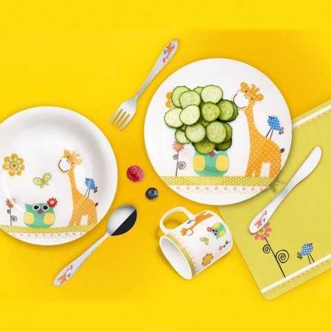 Grupa Orion Sp. z o.o. Sztućce dla Dzieci Stalowe Srebrne Zestaw Żyrafa ORION 3 el.