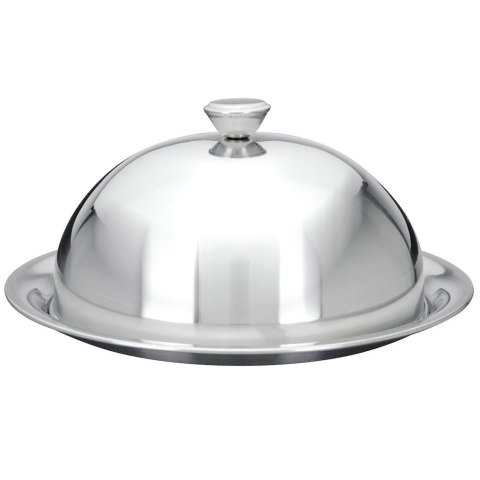 Grupa Orion Sp. z o.o. Taca do Serwowania Dań Przekąsek z Kloszem Stalowa HOUSEWARE 26 cm