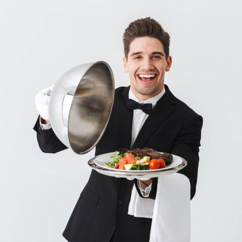 Grupa Orion Sp. z o.o. Taca do Serwowania Dań Przekąsek z Kloszem Stalowa HOUSEWARE 26 cm