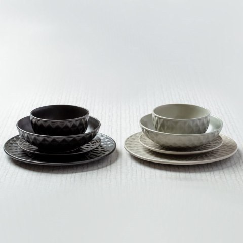 VLACHOS BROS S.A IMPORTS (NAVA),Valantis Vlachos Talerz Obiadowy Płytki Ceramiczny Czarny NAVA SOHO 27 cm Tłoczenia