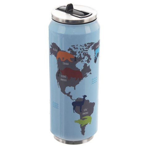 Grupa Orion Sp. z o.o. TERMICZNY KUBEK BIDON Z MAPĄ ŚWIATA PUSZKA 0,5L