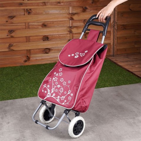 Grupa Orion Sp. z o.o. Wózek Torba na Zakupy Zakupowa 2 Kółka Pojemna Solidna Bordowa ORION 30 L