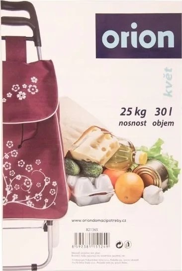 Grupa Orion Sp. z o.o. Wózek Torba na Zakupy Zakupowa 2 Kółka Pojemna Solidna Bordowa ORION 30 L