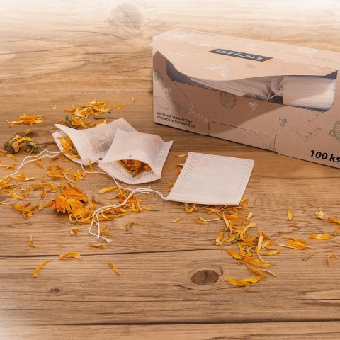 Grupa Orion Sp. z o.o. Torebki do Zaparzania Herbaty Zestaw 100 szt. ORION Włóknina Podajnik