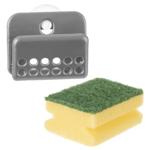 Grupa Orion Sp. z o.o. Uchwyt na Gąbkę Kuchenną z Przyssawką Solidny ORION w Zestawie Gąbka