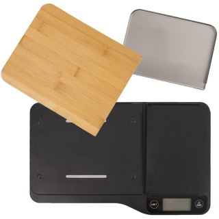 Grupa Orion Sp. z o.o. Waga kuchenna z deską bambusową i stalową tacą duża płaska elektroniczna 5kg