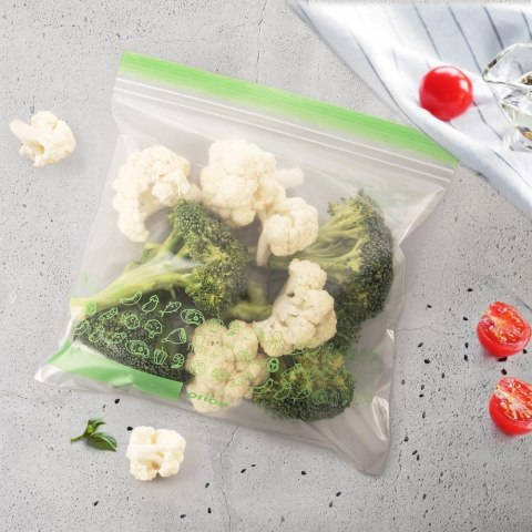 Grupa Orion Sp. z o.o. Woreczki Strunowe do Żywności 25 szt. ORION 25 x 24 cm z Miejscem na Opis