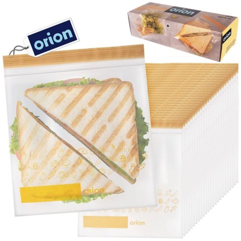 Grupa Orion Sp. z o.o. Woreczki Strunowe do Żywności 25 szt. ORION 20 x 18 cm z Miejscem na Opis