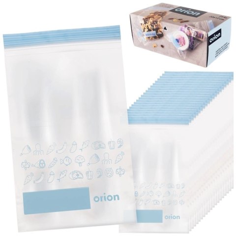 Grupa Orion Sp. z o.o. Woreczki Strunowe do Żywności 25 szt. ORION 20 x 12 cm z Miejscem na Opis