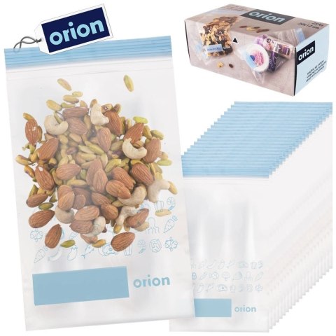 Grupa Orion Sp. z o.o. Woreczki Strunowe do Żywności 25 szt. ORION 20 x 12 cm z Miejscem na Opis