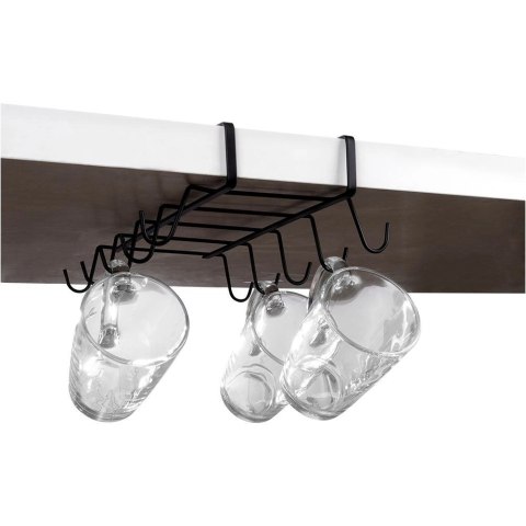 Grupa Orion Sp. z o.o. Wieszak na Kubki Metalowy Czarny VILDE Podszafkowy LOFT 29 x 18,5 cm