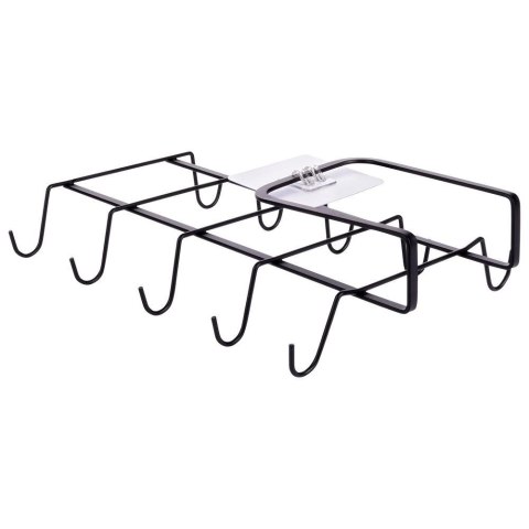 Grupa Orion Sp. z o.o. Wieszak na Kubki Metalowy Czarny VILDE Podszafkowy LOFT 29 x 18,5 cm