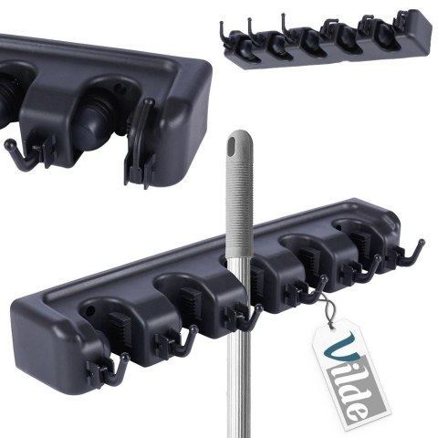 Grupa Orion Sp. z o.o. Wieszak na Mopa Ścienny VILDE 5 Automatycznych Uchwytów 41 cm