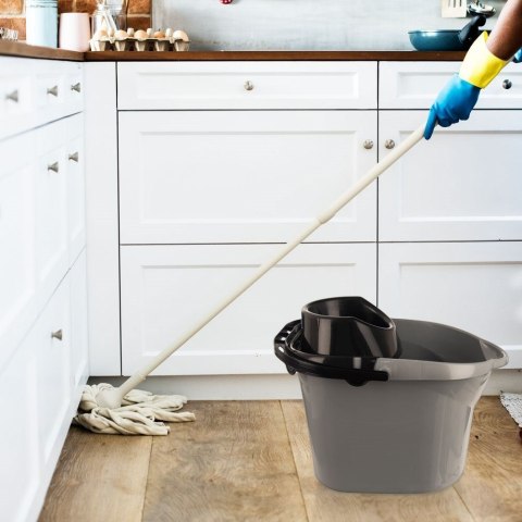 Grupa Orion Sp. z o.o. Wiadro do Mopa z Wyciskaczem 12 L ORION Uchwyt na Kij 38 x 28 cm