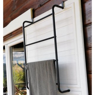 Grupa Orion Sp. z o.o. Wieszak na Ręczniki Metalowy Czarny Naścienny BATHROOM SOLUTIONS 73x44,5 cm