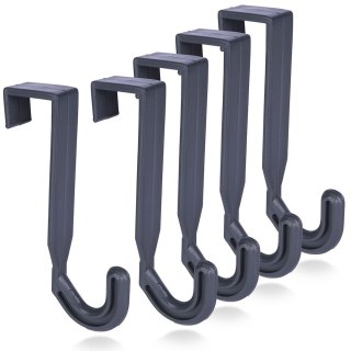 Grupa Orion Sp. z o.o. Wieszak na Drzwi Plastikowy Szary 5 szt. VILDE Haczyki Bezinwazyjny