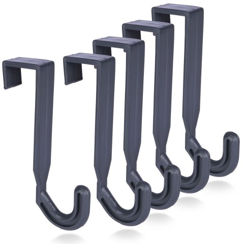 Grupa Orion Sp. z o.o. Wieszak na Drzwi Plastikowy Szary 5 szt. VILDE Haczyki Bezinwazyjny