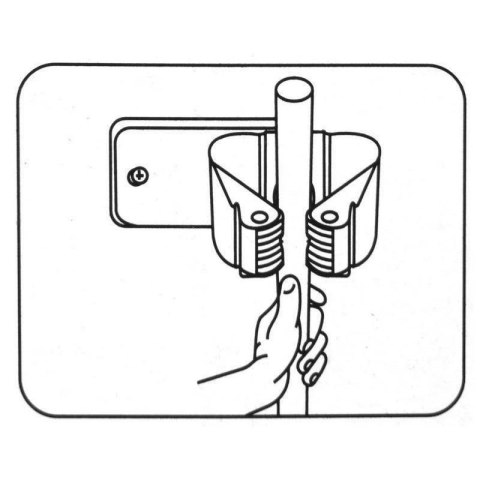Grupa Orion Sp. z o.o. Wieszak na Mopa Potrójny Metalowy PROGARDEN Ścienny 3 Uchwyty 35 cm