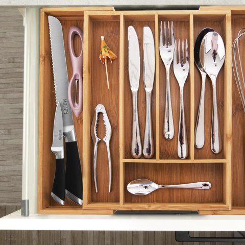 Grupa Orion Sp. z o.o. Wkład na Sztućce do Szuflady ORION Bambus Rozsuwany 26-40 cm