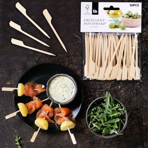 Grupa Orion Sp. z o.o. Wykałaczki do Przekąsek Bambusowe 50 szt. Drewniane EXCELLENT HOUSEWARE