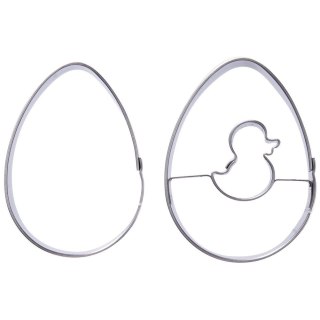 Grupa Orion Sp. z o.o. Zestaw 2 Wykrawaczy do Ciastek Jajko 5,5 cm Stal do Zmywarki ORION