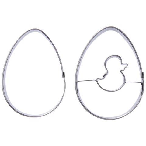 Grupa Orion Sp. z o.o. Zestaw 2 Wykrawaczy do Ciastek Jajko 5,5 cm Stal do Zmywarki ORION