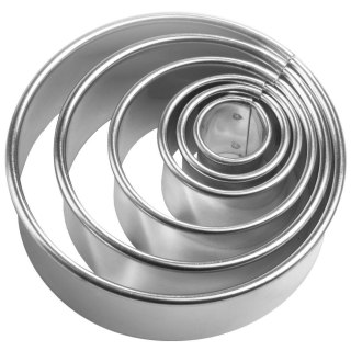 Grupa Orion Sp. z o.o. Zestaw 5 Wykrawaczy do Ciastek Koło 1,3-5,2 cm Stal do Zmywarki ORION