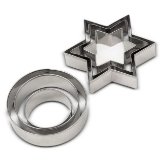 VLACHOS BROS S.A IMPORTS (NAVA),Valantis Vlachos Wykrawacze do Ciastek 6 szt. NAVA MISTY Gwiazda Kółko Stal Nierdzewna