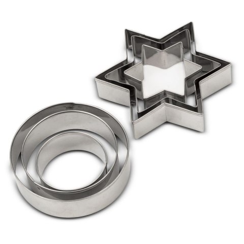 VLACHOS BROS S.A IMPORTS (NAVA),Valantis Vlachos Wykrawacze do Ciastek 6 szt. NAVA MISTY Gwiazda Kółko Stal Nierdzewna