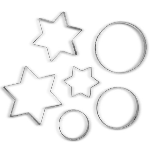 VLACHOS BROS S.A IMPORTS (NAVA),Valantis Vlachos Wykrawacze do Ciastek 6 szt. NAVA MISTY Gwiazda Kółko Stal Nierdzewna