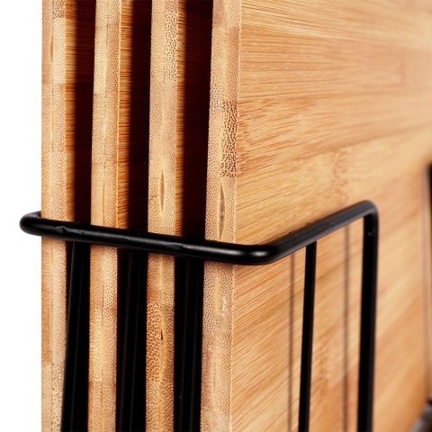 Grupa Orion Sp. z o.o. Zestaw Deski do Krojenia Bambusowe ze Stojakiem 4 szt. VILDE 28 x 20 cm