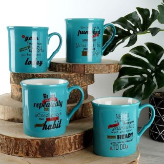 Grupa Orion Sp. z o.o. Zestaw 4 Kubków Niebieskich Porcelanowych Prezent NAVA