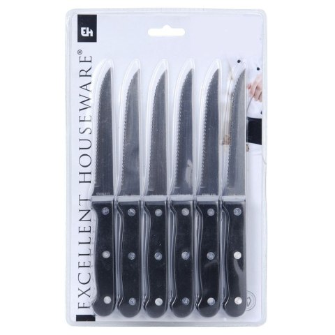 Grupa Orion Sp. z o.o. Noże do Steków 21 cm Stal Nierdzewna 6 szt. ząbkowane EXCELLENT HOUSEWARE