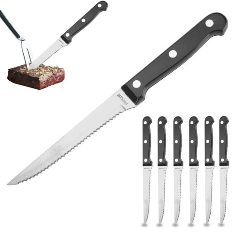 Grupa Orion Sp. z o.o. Noże do Steków 21 cm Stal Nierdzewna 6 szt. ząbkowane EXCELLENT HOUSEWARE