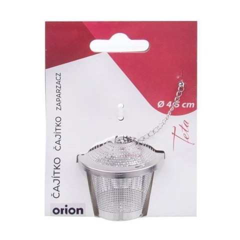 Grupa Orion Sp. z o.o. Sitko do Zaparzania Herbaty Kula Stal Nierdzewna 4,5 x 4 cm Łańcuszek ORION