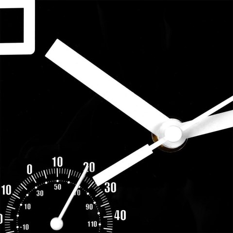 Grupa Orion Sp. z o.o. Zegar z Termometrem Higrometrem Ścienny Czarny Okrągły Solidny VILDE 25 cm