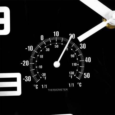 Grupa Orion Sp. z o.o. Zegar z Termometrem Higrometrem Ścienny Czarny Okrągły Solidny VILDE 25 cm