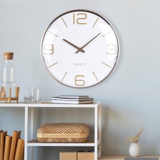 Grupa Orion Sp. z o.o. Zegar Ścienny 30 cm VILDE Okrągły Złoto-Biały Aluminium Cichy