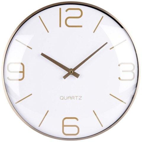 Grupa Orion Sp. z o.o. Zegar Ścienny 30 cm VILDE Okrągły Złoto-Biały Aluminium Cichy