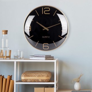 Grupa Orion Sp. z o.o. Zegar Ścienny na Ścianę Złoty Czarny Klasyczny do Salonu Biura VILDE 30 cm