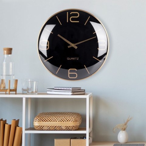 Grupa Orion Sp. z o.o. Zegar Ścienny na Ścianę Złoty Czarny Klasyczny do Salonu Biura VILDE 30 cm