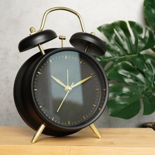 Grupa Orion Sp. z o.o. Zegarek budzik analogowy metalowy czarny złoty retro